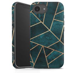 Tief Blaugrün Stein Gold Druck