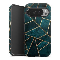 Imprimé or pierre sarcelle profond