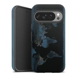 Mappa del mondo con luce notturna