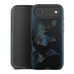 Mappa del mondo con luce notturna