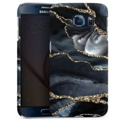 Dunkler Marmor Gold Glitzerlook