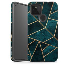 Tief Blaugrün Stein Gold Druck