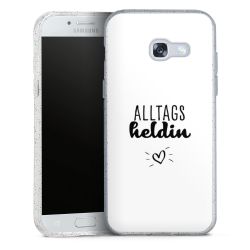 Silikon Glitter Case transparent-silber