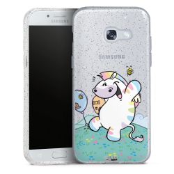 Silikon Glitter Case transparent-silber