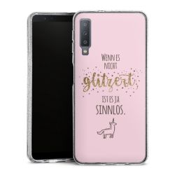 Silikon Glitter Case transparent-silber