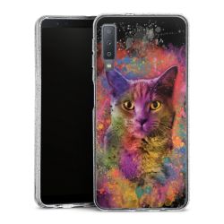 Silikon Glitter Case transparent-silber