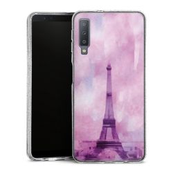 Silikon Glitter Case transparent-silber