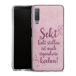 Silikon Glitter Case transparent-silber