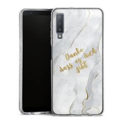 Silikon Glitter Case transparent-silber