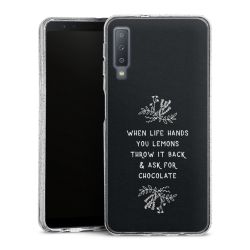 Silikon Glitter Case transparent-silber