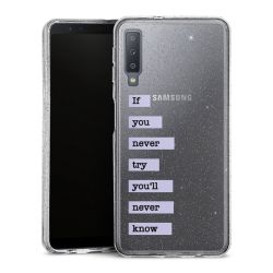 Silikon Glitter Case transparent-silber