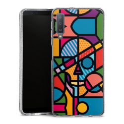 Silikon Glitter Case transparent-silber