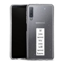 Silikon Glitter Case transparent-silber