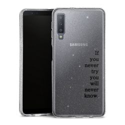 Silikon Glitter Case transparent-silber