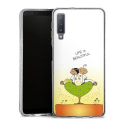 Silikon Glitter Case transparent-silber