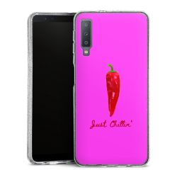 Silikon Glitter Case transparent-silber