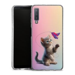 Silikon Glitter Case transparent-silber