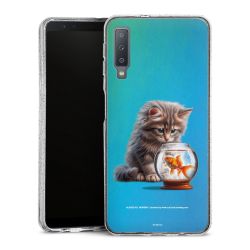 Silikon Glitter Case transparent-silber