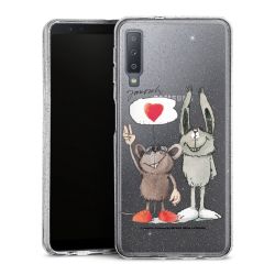 Silikon Glitter Case transparent-silber