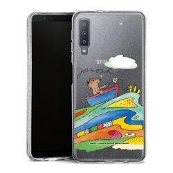 Silikon Glitter Case transparent-silber