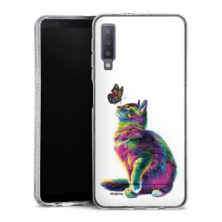 Silikon Glitter Case transparent-silber