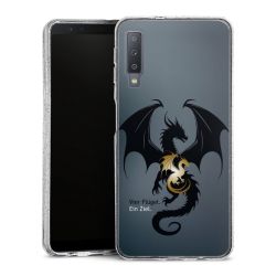 Silikon Glitter Case transparent-silber