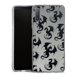 Silikon Glitter Case transparent-silber