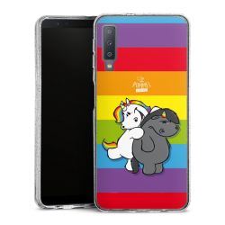 Silikon Glitter Case transparent-silber