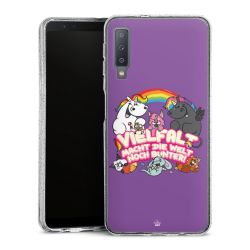 Silikon Glitter Case transparent-silber