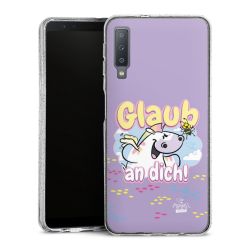 Silikon Glitter Case transparent-silber