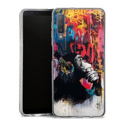 Silikon Glitter Case transparent-silber