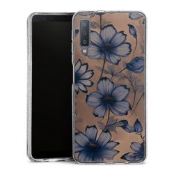 Silikon Glitter Case transparent-silber