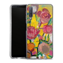 Silikon Glitter Case transparent-silber