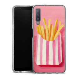 Silikon Glitter Case transparent-silber