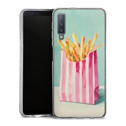 Silikon Glitter Case transparent-silber