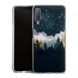 Silikon Glitter Case transparent-silber