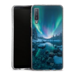 Silikon Glitter Case transparent-silber