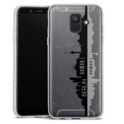 Silikon Glitter Case transparent-silber