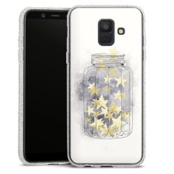 Silicone Glitter Case silver glitter