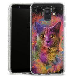 Silikon Glitter Case transparent-silber