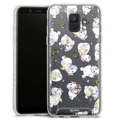 Silikon Glitter Case transparent-silber