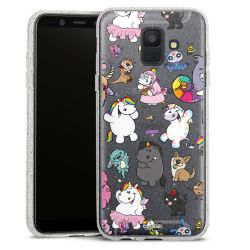 Silikon Glitter Case transparent-silber