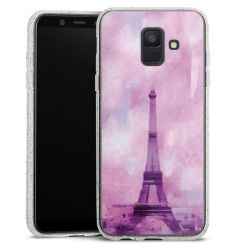 Silikon Glitter Case transparent-silber