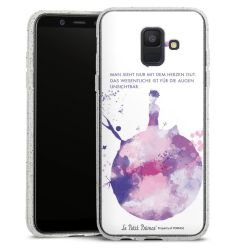 Silikon Glitter Case transparent-silber