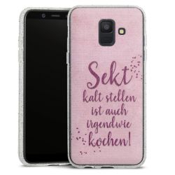 Silikon Glitter Case transparent-silber