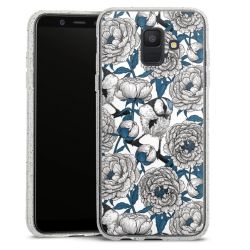 Silicone Glitter Case silver glitter