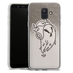 Silikon Glitter Case transparent-silber