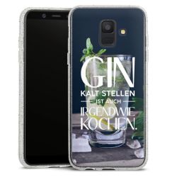 Silikon Glitter Case transparent-silber