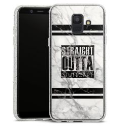 Silikon Glitter Case transparent-silber