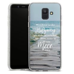 Silikon Glitter Case transparent-silber